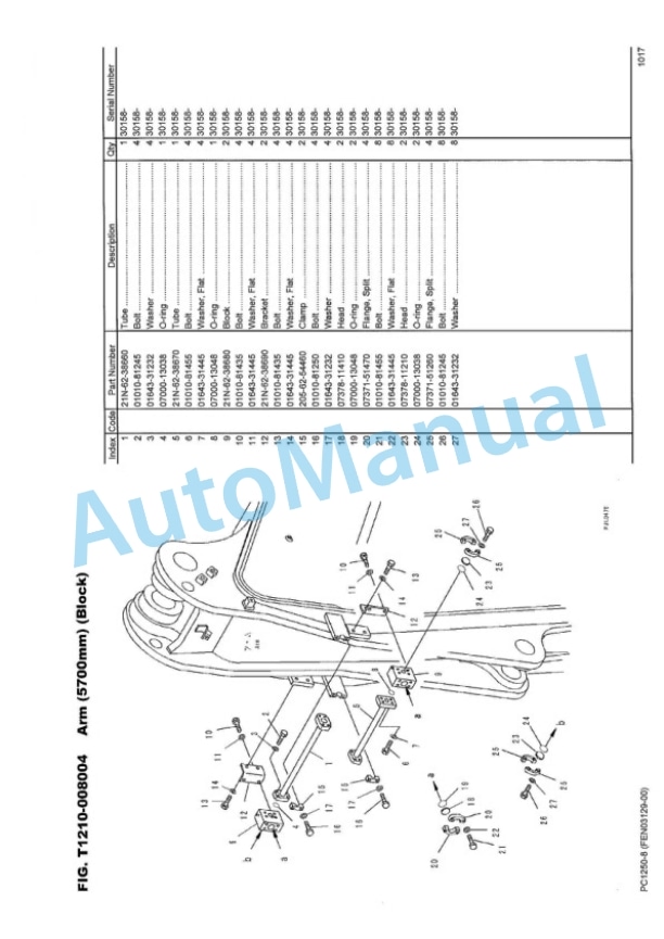Komatsu PC1250-8 Hydraulic Excavator Parts Manual FEN03129-00 5 Komatsu PC1250-8 Hydraulic Excavator Parts Manual FEN03129-00-5