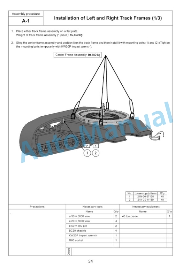 Komatsu PC1250-8R, PC1250SP-8R Hydraulic Excavator Field Assembly Instruction GEN00068-04 2 Komatsu PC1250-8R, PC1250SP-8R Hydraulic Excavator Field Assembly Instruction GEN00068-04 - Image 2