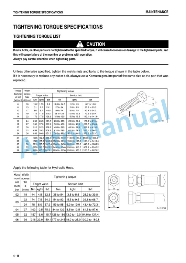 Komatsu PC1250-8R, PC1250SP-8R Hydraulic Excavator Operation and Maintenance Manual PEN01395-07-4