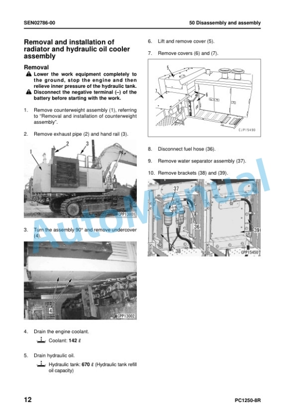 Komatsu PC1250-8R, PC1250SP-8R Hydraulic Excavator Shop Manual SEN02048-08 5 Komatsu PC1250-8R, PC1250SP-8R Hydraulic Excavator Shop Manual SEN02048-08 - Image 5