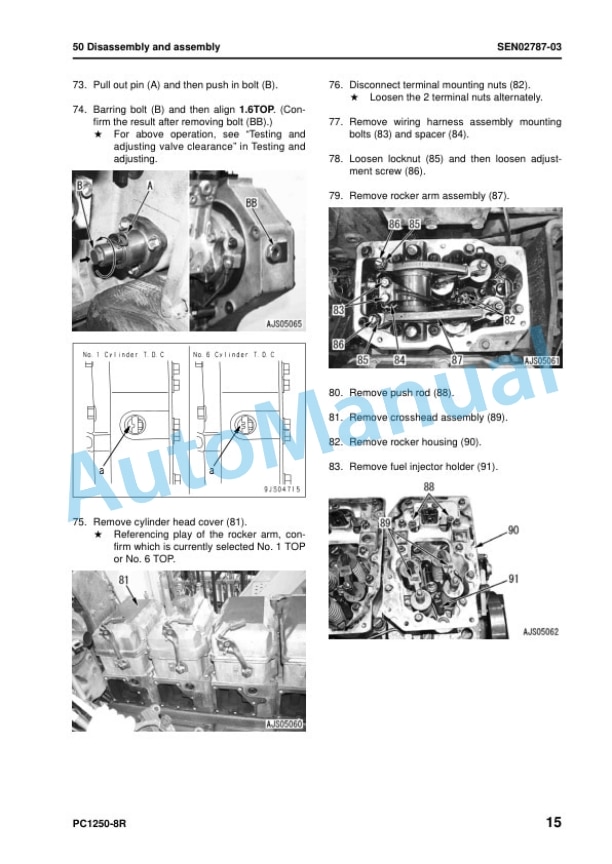Komatsu PC1250-8R, PC1250SP-8R Hydraulic Excavator Shop Manual SEN02048-25 5 Komatsu PC1250-8R, PC1250SP-8R Hydraulic Excavator Shop Manual SEN02048-25 - Image 5