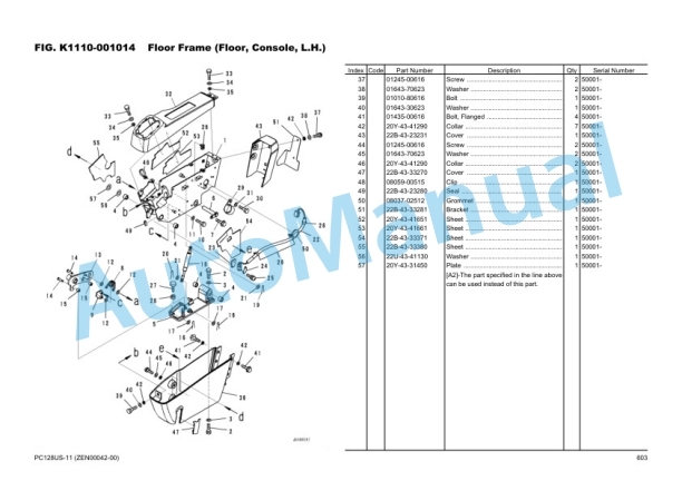 Komatsu PC128US-11 Hydraulic Excavator Parts Manual ZEN00042-00 4 Komatsu PC128US-11 Hydraulic Excavator Parts Manual ZEN00042-00-4