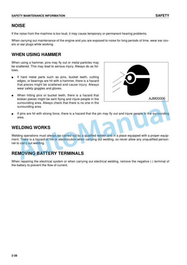 Komatsu PC128US-2 Hydraulic Excavator Operation and Maintenance Manual SEAM035404T 2 Komatsu PC128US-2 Hydraulic Excavator Operation and Maintenance Manual SEAM035404T - Image 2