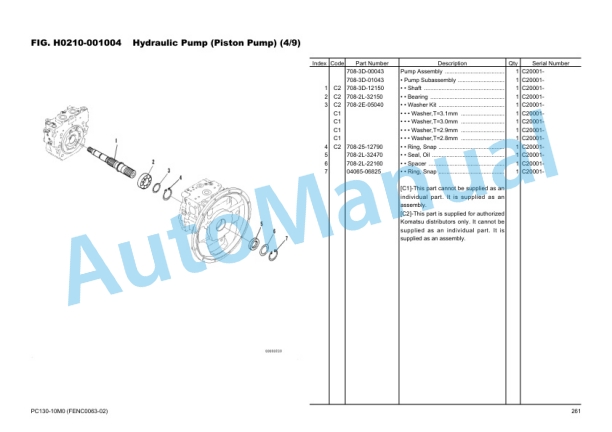 Komatsu PC130-10M0 Hydraulic Excavator Parts Manual FENC0063-02 3 Komatsu PC130-10M0 Hydraulic Excavator Parts Manual FENC0063-02 - Image 3