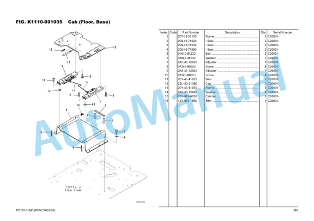 Komatsu PC130-10M0 Hydraulic Excavator Parts Manual FENC0063-02 4 Komatsu PC130-10M0 Hydraulic Excavator Parts Manual FENC0063-02 - Image 4