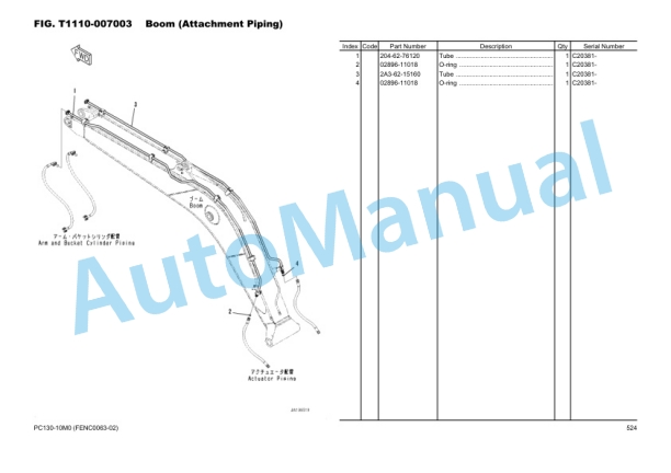 Komatsu PC130-10M0 Hydraulic Excavator Parts Manual FENC0063-02 5 Komatsu PC130-10M0 Hydraulic Excavator Parts Manual FENC0063-02 - Image 5