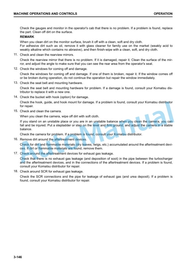 Komatsu PC130-11, PC130LC-11 Hydraulic Excavator Operation and Maintenance Manual TEN01088-00 3 Komatsu PC130-11, PC130LC-11 Hydraulic Excavator Operation and Maintenance Manual TEN01088-00 - Image 3