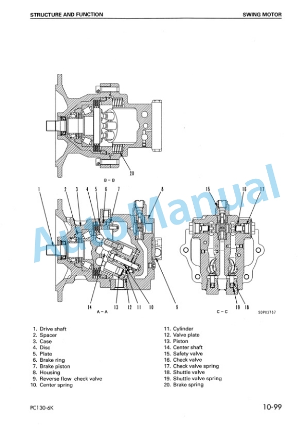 Komatsu PC130-6K, PC150LGP-6K Hydraulic Excavator Shop Manual EEBM001501-2