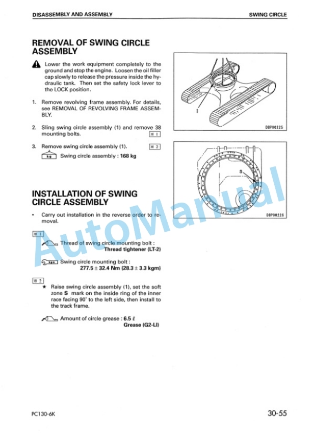 Komatsu PC130-6K, PC150LGP-6K Hydraulic Excavator Shop Manual EEBM001501-5