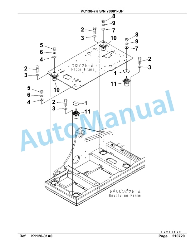 Komatsu PC130-7K Hydraulic Excavator Parts Manual SAA4D95U 3 Komatsu PC130-7K Hydraulic Excavator Parts Manual SAA4D95U-3