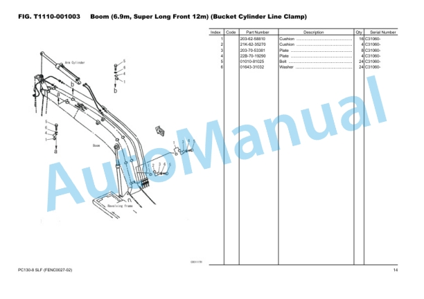 Komatsu PC130-8 Hydraulic Excavator Parts Manual FENC0027-02 3 Komatsu PC130-8 Hydraulic Excavator Parts Manual FENC0027-02 - Image 3