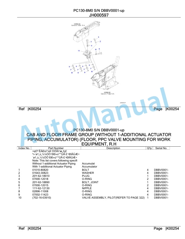 Komatsu PC130-8M0 Hydraulic Excavator Parts Manual DBBV0001-up 4 Komatsu PC130-8M0 Hydraulic Excavator Parts Manual DBBV0001-up-4