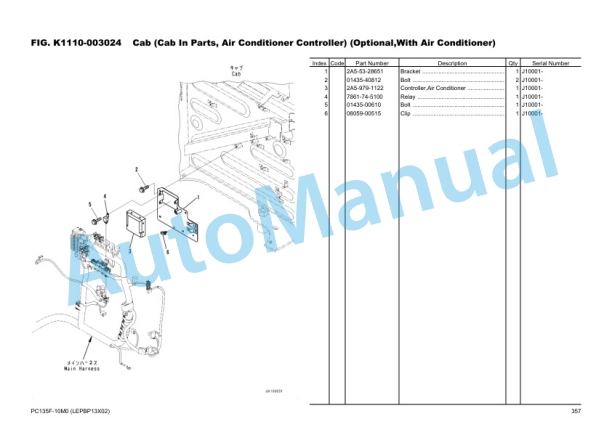Komatsu PC135F-10M0 Hydraulic Excavator Parts Manual LEPBP13X02 4 Komatsu PC135F-10M0 Hydraulic Excavator Parts Manual LEPBP13X02-4