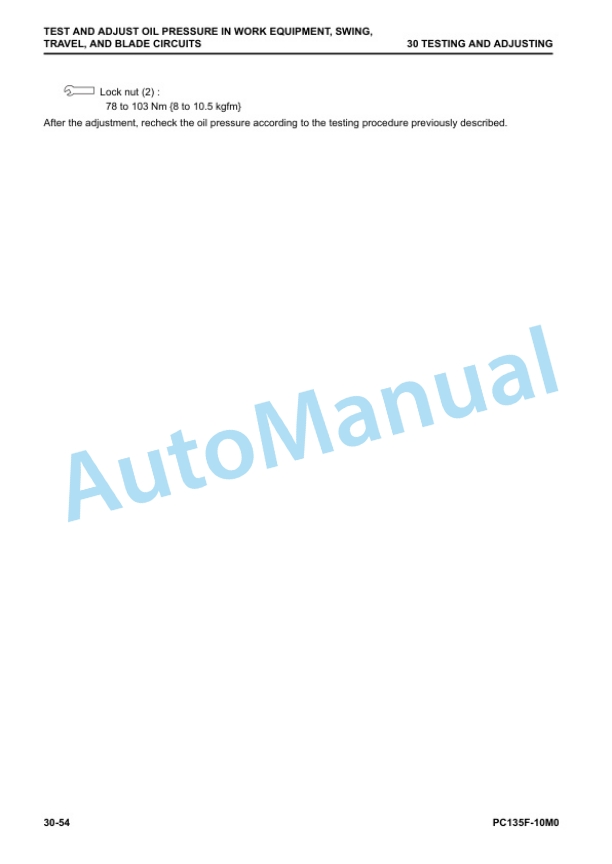 Komatsu PC135F-10M0 Hydraulic Excavator Shop Manual LEBMP13X02 2 Komatsu PC135F-10M0 Hydraulic Excavator Shop Manual LEBMP13X02 - Image 2