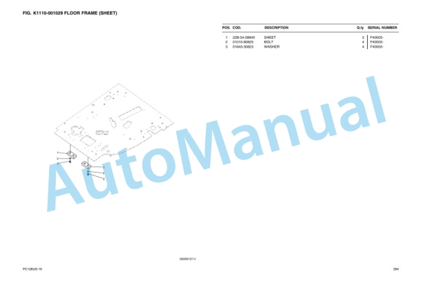 Komatsu PC138US Parts Manual 4 Komatsu PC138US Parts Manual - Image 4