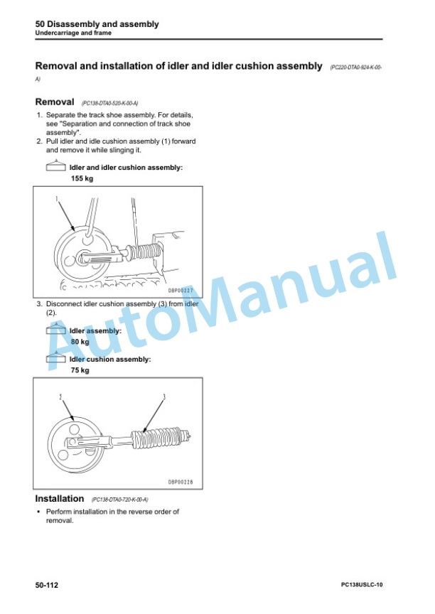Komatsu PC138USLC-10 Hydraulic Excavator Shop Manual SEN06062-01 5 Komatsu PC138USLC-10 Hydraulic Excavator Shop Manual SEN06062-01 - Image 5