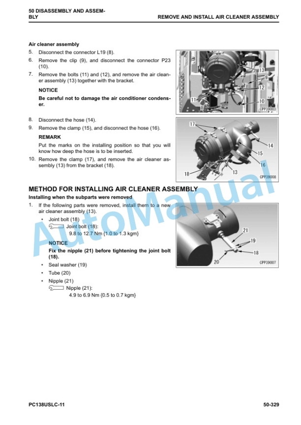 Komatsu PC138USLC-11 Hydraulic Excavator Shop Manual SEN06589-05 5 Komatsu PC138USLC-11 Hydraulic Excavator Shop Manual SEN06589-05 - Image 5