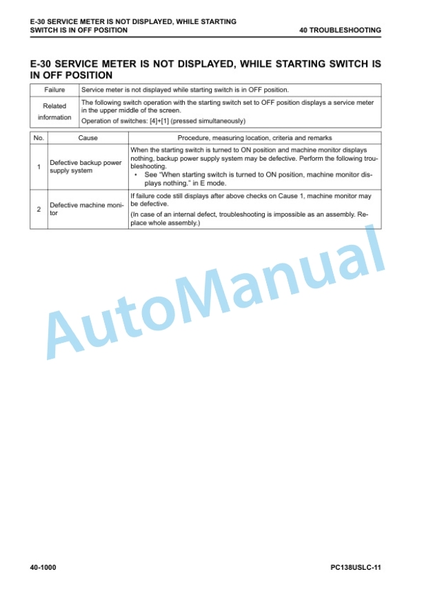 Komatsu PC138USLC-11 Hydraulic Excavator Shop Manual SEN06589-07 4 Komatsu PC138USLC-11 Hydraulic Excavator Shop Manual SEN06589-07 - Image 4