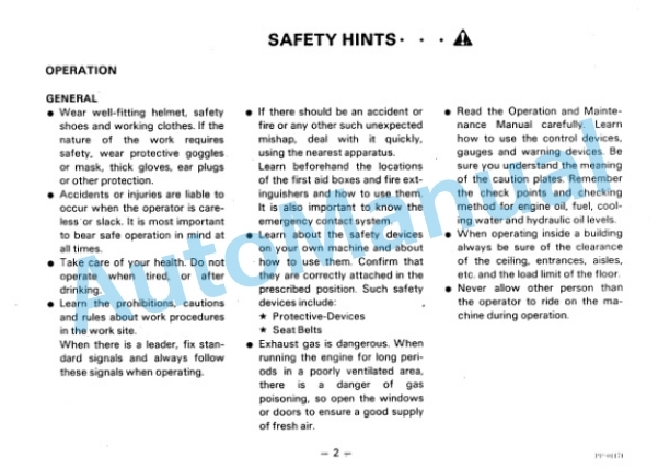 Komatsu PC150-3, PC150LC-3 Hydraulic Excavator Operation and Maintenance Manual SEAM021KC300 5 Komatsu PC150-3, PC150LC-3 Hydraulic Excavator Operation and Maintenance Manual SEAM021KC300 - Image 5