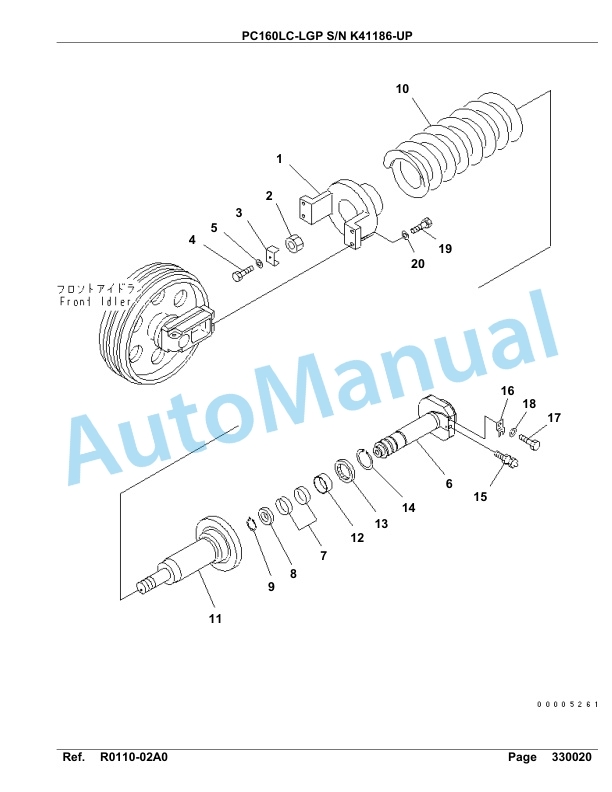 Komatsu PC160LC, 160LGP Hydraulic Excavator Parts Manual K41186-UP-3
