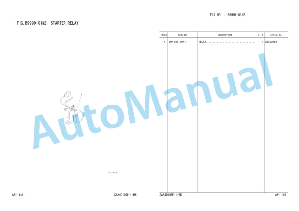 Komatsu PC160LC-7 Hydraulic Excavator Parts Manual FEN00436-02 2 Komatsu PC160LC-7 Hydraulic Excavator Parts Manual FEN00436-02-2