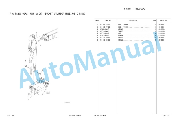 Komatsu PC160LC-7 Hydraulic Excavator Parts Manual FEN00436-02 4 Komatsu PC160LC-7 Hydraulic Excavator Parts Manual FEN00436-02-4