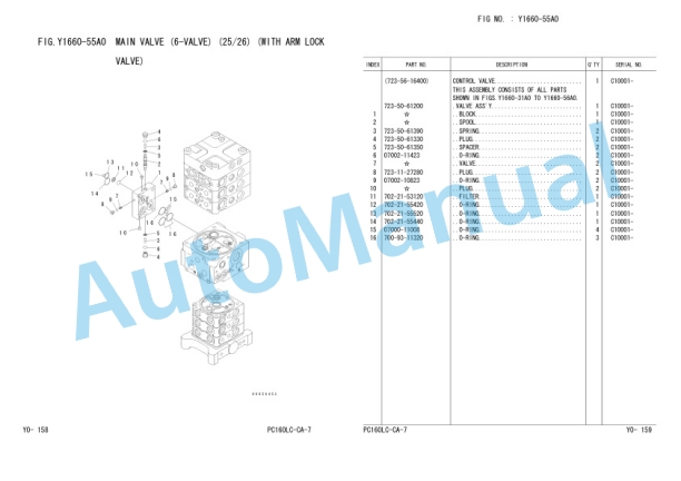 Komatsu PC160LC-7 Hydraulic Excavator Parts Manual FEN00436-02 5 Komatsu PC160LC-7 Hydraulic Excavator Parts Manual FEN00436-02-5