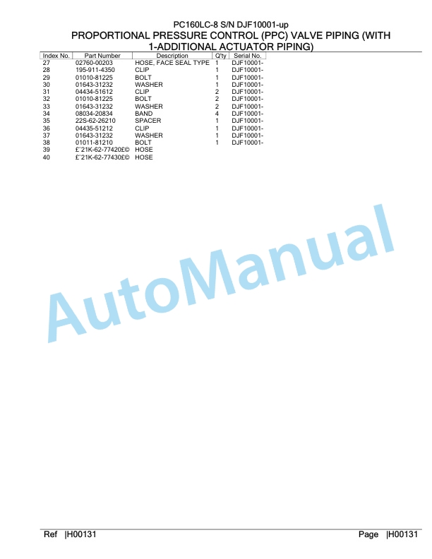 Komatsu PC160LC-8 Hydraulic Excavator Parts Manual DJF10001-up-3