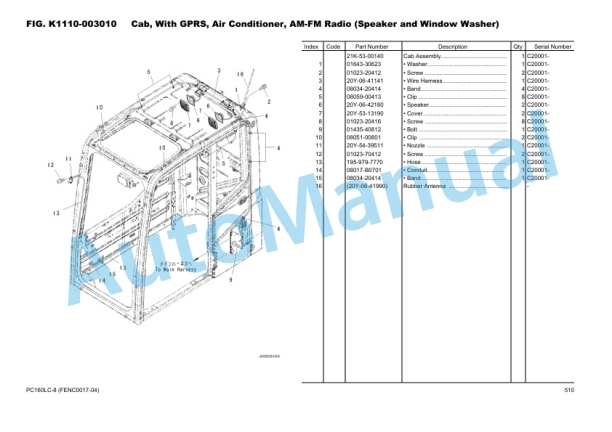 Komatsu PC160LC-8 Hydraulic Excavator Parts Manual FENC0017-04 4 Komatsu PC160LC-8 Hydraulic Excavator Parts Manual FENC0017-04 - Image 4