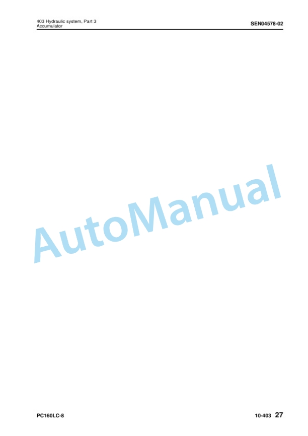 Komatsu PC160LC-8 Hydraulic Excavator Shop Manual SEN04566-13 2 Komatsu PC160LC-8 Hydraulic Excavator Shop Manual SEN04566-13 - Image 2