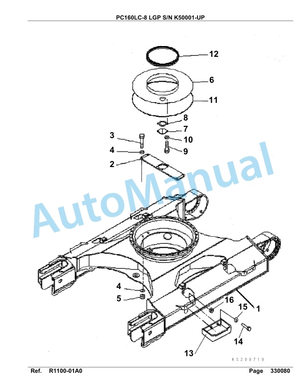 Komatsu PC160LC-8 LGP Hydraulic Excavator Parts Manual K50001-UP 5 Komatsu PC160LC-8 LGP Hydraulic Excavator Parts Manual K50001-UP-5