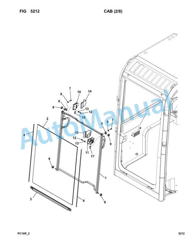 Komatsu PC16R-2 Hydraulic Excavator Parts Manual F00003-UP-2
