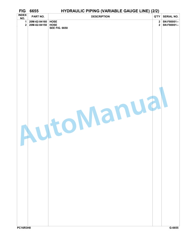 Komatsu PC16R-3 HS Hydraulic Excavator Parts Manual F80001-UP 5 Komatsu PC16R-3 HS Hydraulic Excavator Parts Manual F80001-UP-5
