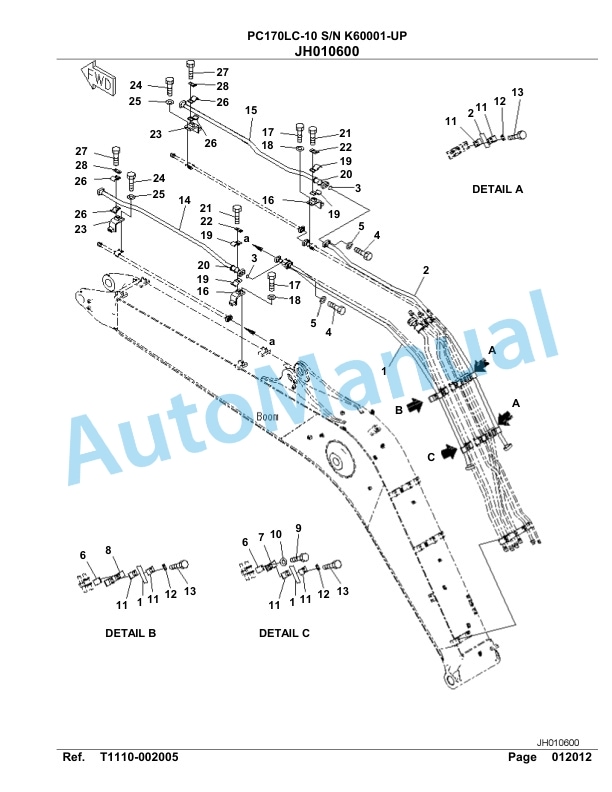 Komatsu PC170LC-10 Hydraulic Excavator Parts Manual PC00044U 5 Komatsu PC170LC-10 Hydraulic Excavator Parts Manual PC00044U-5