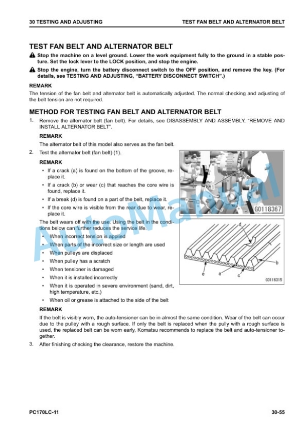 Komatsu PC170LC-11 Hydraulic Excavator Shop Manual SEN06607-17 2 Komatsu PC170LC-11 Hydraulic Excavator Shop Manual SEN06607-17 - Image 2
