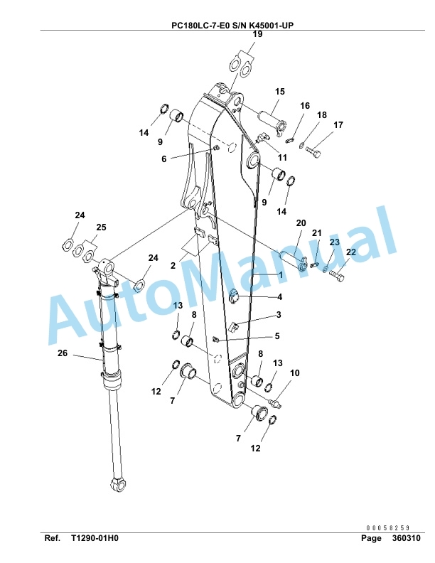 Komatsu PC180LC-7-E0 Hydraulic Excavator Parts Manual SAA4D16U-4