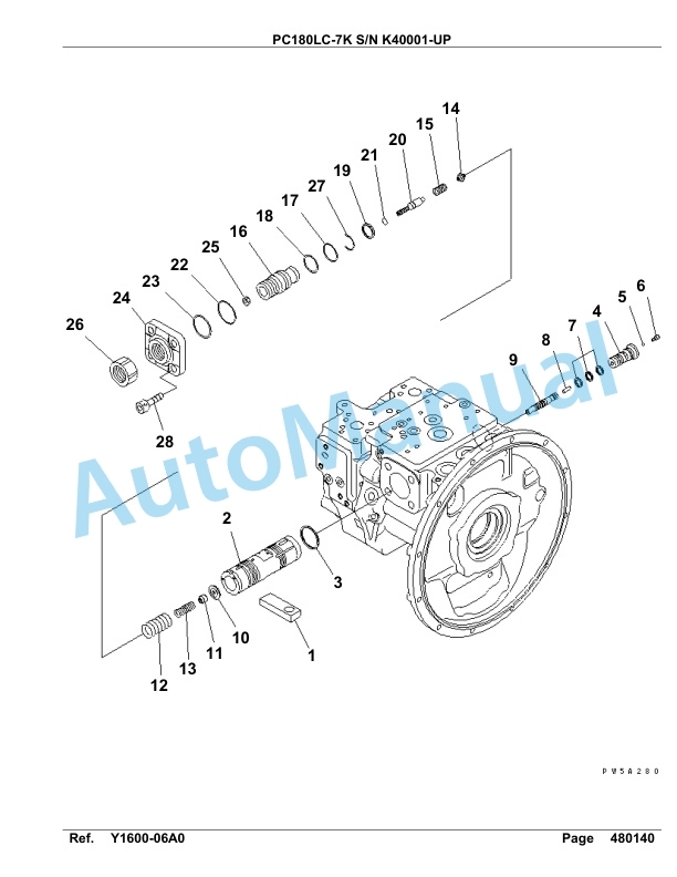 Komatsu PC180LC-7K Hydraulic Excavator Parts Manual SAA4D11U 5 Komatsu PC180LC-7K Hydraulic Excavator Parts Manual SAA4D11U-5