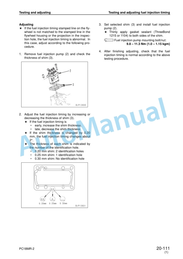 Komatsu PC18MR-2 Hydraulic Excavator Shop Manual SEBM038404 3 Komatsu PC18MR-2 Hydraulic Excavator Shop Manual SEBM038404 - Image 3
