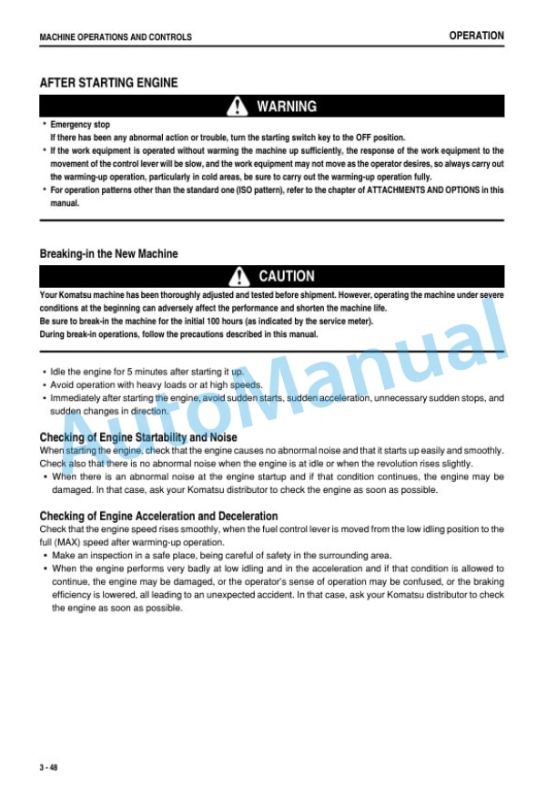 Komatsu PC18MR-3 Compact Hydraulic Excavator Operation and Maintenance Manual TEN00623-12-3