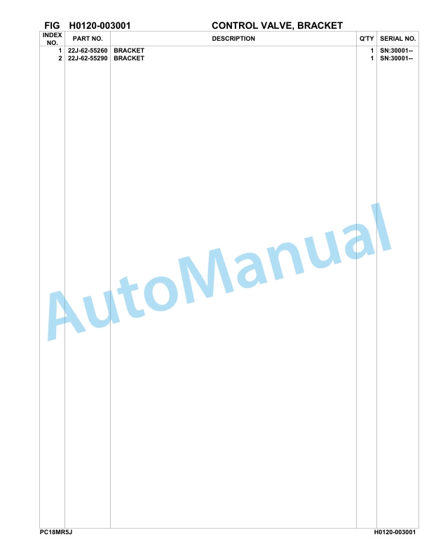 Komatsu PC18MR-5 Hydraulic Excavator Parts Manual 30001-up 2 Komatsu PC18MR-5 Hydraulic Excavator Parts Manual 30001-up-2