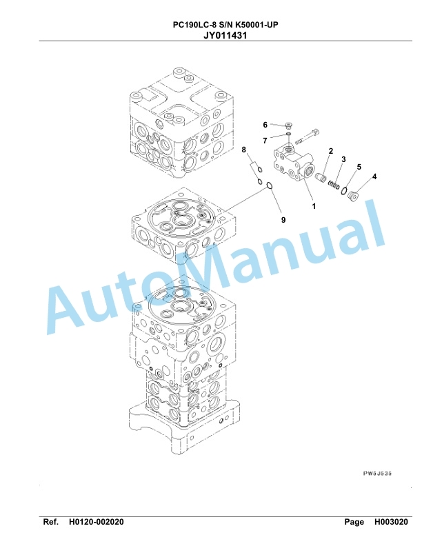 Komatsu PC190LC-8 Hydraulic Excavator Parts Manual K50001-UP 2 Komatsu PC190LC-8 Hydraulic Excavator Parts Manual K50001-UP-2