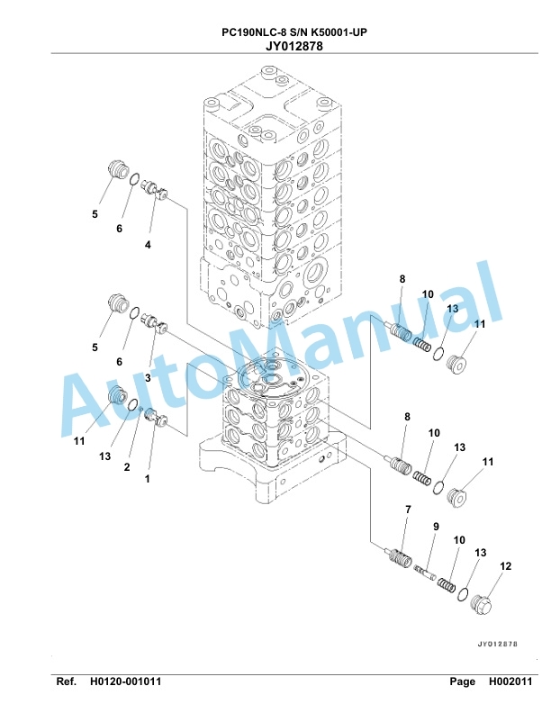 Komatsu PC190NLC-8 Hydraulic Excavator Parts Manual K50001-UP 2 Komatsu PC190NLC-8 Hydraulic Excavator Parts Manual K50001-UP-2