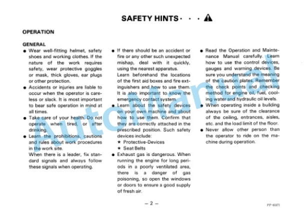 Komatsu PC20-6, PC30-6 Hydraulic Excavator Operation and Maintenance Manual SEAM02250600 5 Komatsu PC20-6, PC30-6 Hydraulic Excavator Operation and Maintenance Manual SEAM02250600 - Image 5
