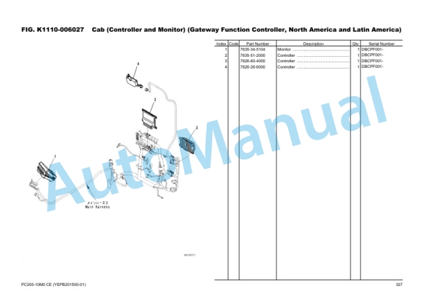 Komatsu PC200-10M0 CE Hydraulic Excavator Parts Manual YEPB201500-01-4