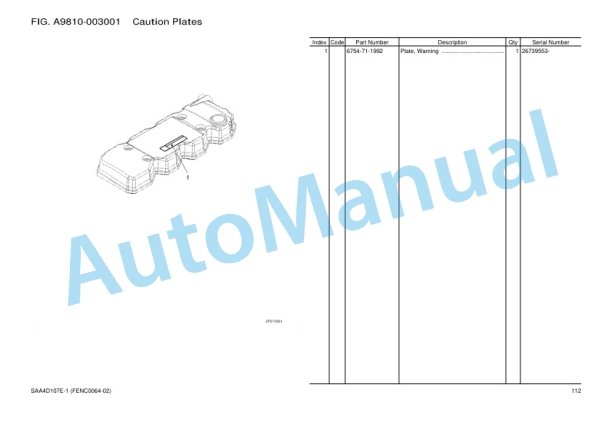 Komatsu PC200-10M0 Hydraulic Excavator Parts Manual FENC0064-02 2 Komatsu PC200-10M0 Hydraulic Excavator Parts Manual FENC0064-02-2