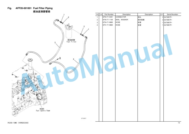 Komatsu PC200-10M0 Parts Manual YCPB202300 2 Komatsu PC200-10M0 Parts Manual YCPB202300-2