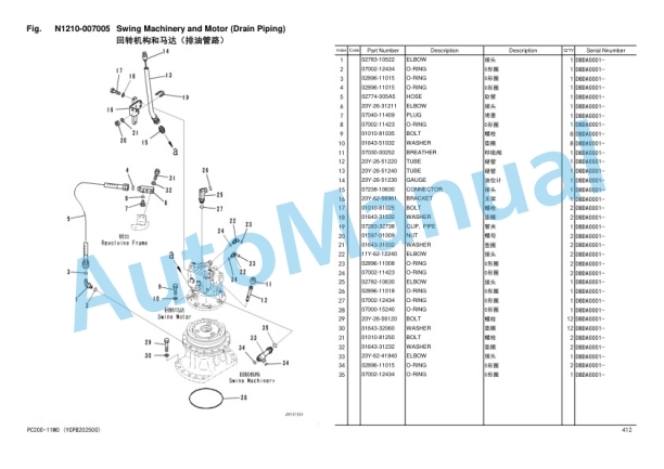 Komatsu PC200-11M0, PC200LC-11M0, PC210-11M0, PC225LC-11M0, PC235HD-11M0 Hydraulic Excavator Parts Manual YCPB202500 5 Komatsu PC200-11M0, PC200LC-11M0, PC210-11M0, PC225LC-11M0, PC235HD-11M0 Hydraulic Excavator Parts Manual YCPB202500-5