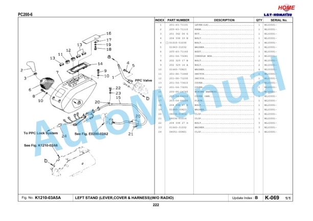 Komatsu PC200-6 Parts Manual 4 Komatsu PC200-6 Parts Manual - Image 4