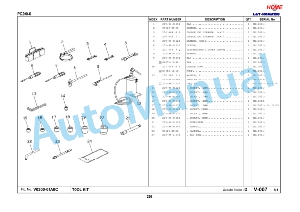 Komatsu PC200-6 Parts Manual 5 Komatsu PC200-6 Parts Manual - Image 5