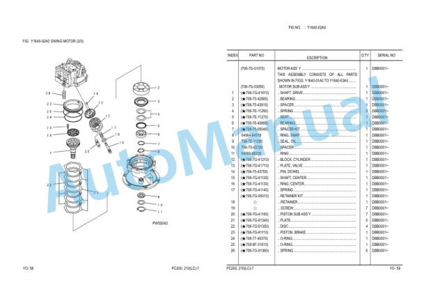 Komatsu PC200-7, PC200LC-7, PC210-7, PC210LC-7 Galeo Hydraulic Excavator Parts Manual YEPB200303 5 Komatsu PC200-7, PC200LC-7, PC210-7, PC210LC-7 Galeo Hydraulic Excavator Parts Manual YEPB200303 - Image 5